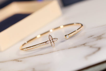 [AW]IDYLLE GOLD OPEN BRACELET DIAMOND PAVED