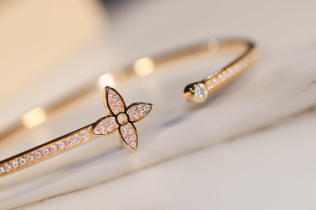 [AW]IDYLLE GOLD OPEN BRACELET DIAMOND PAVED