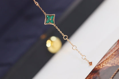 [AW]STAR AND SUN 4 MOTIF ROSE GOLD MALACHITE BRACELET