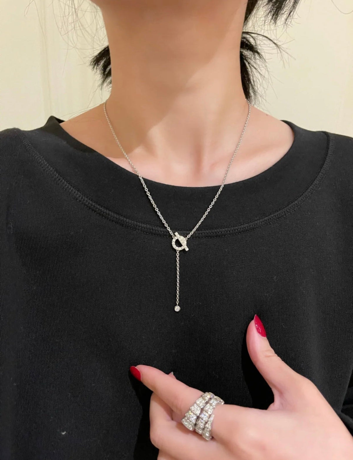 [AW]FINESSE SILVER DIAMOND NECKLACE