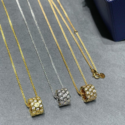 [AW]BEE LOVE DIAMOND PAVED 3 ROW NECKLACE