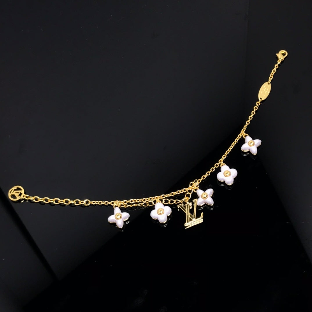 [AW]LOGO 6 MOTIF STAR AND SUN GOLD BRACELET