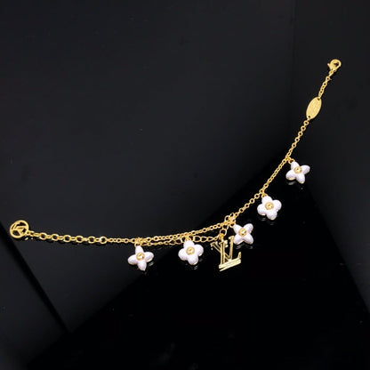 [AW]LOGO 6 MOTIF STAR AND SUN GOLD BRACELET