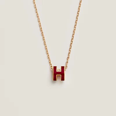 [AW]HM CLIC RED ENAMEL GOLD NECKLACE