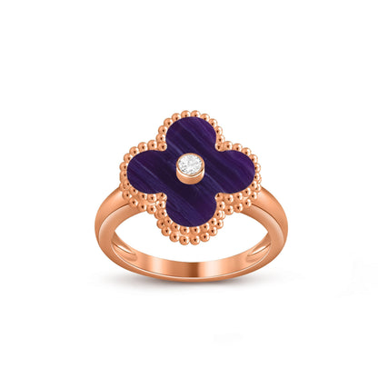 [AW]LUCKY CLOVER DIAMOND-ACCENT ROSE GOLD RING COLLECTION