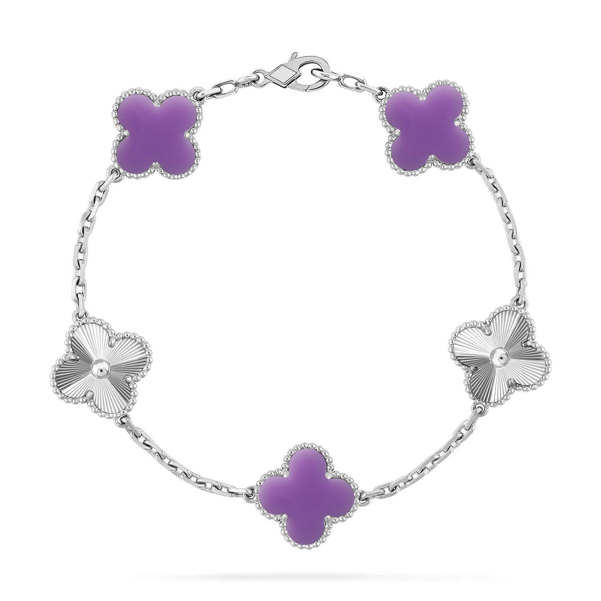 [AW]LUCKY CLOVER 5-MOTIF BRACELET - LAVENDER COLLECTION