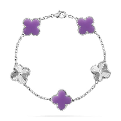 [AW]LUCKY CLOVER 5-MOTIF BRACELET - LAVENDER COLLECTION