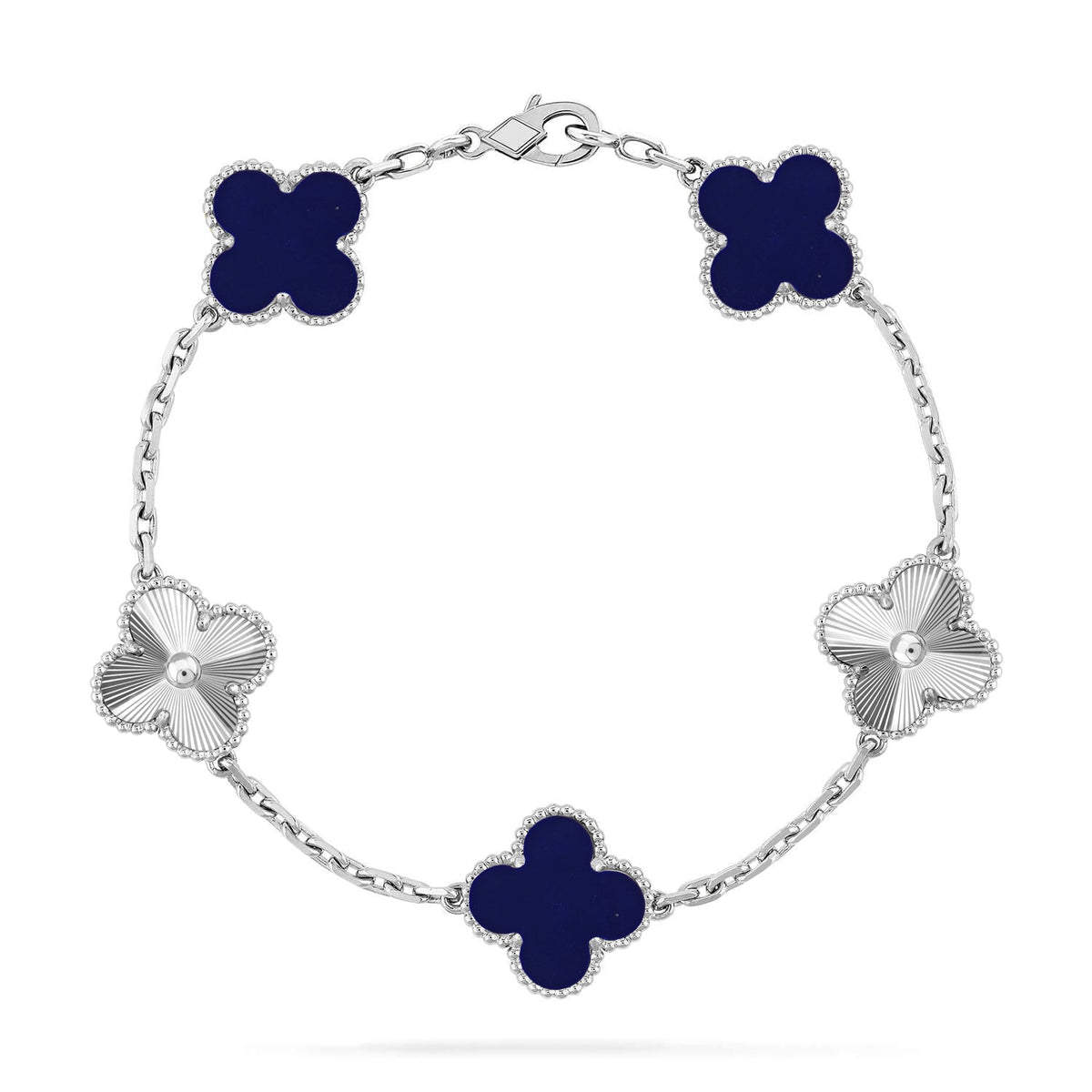 [AW]LUCKY CLOVER 5-MOTIF BRACELET - LAPIS LAZULI COLLECTION