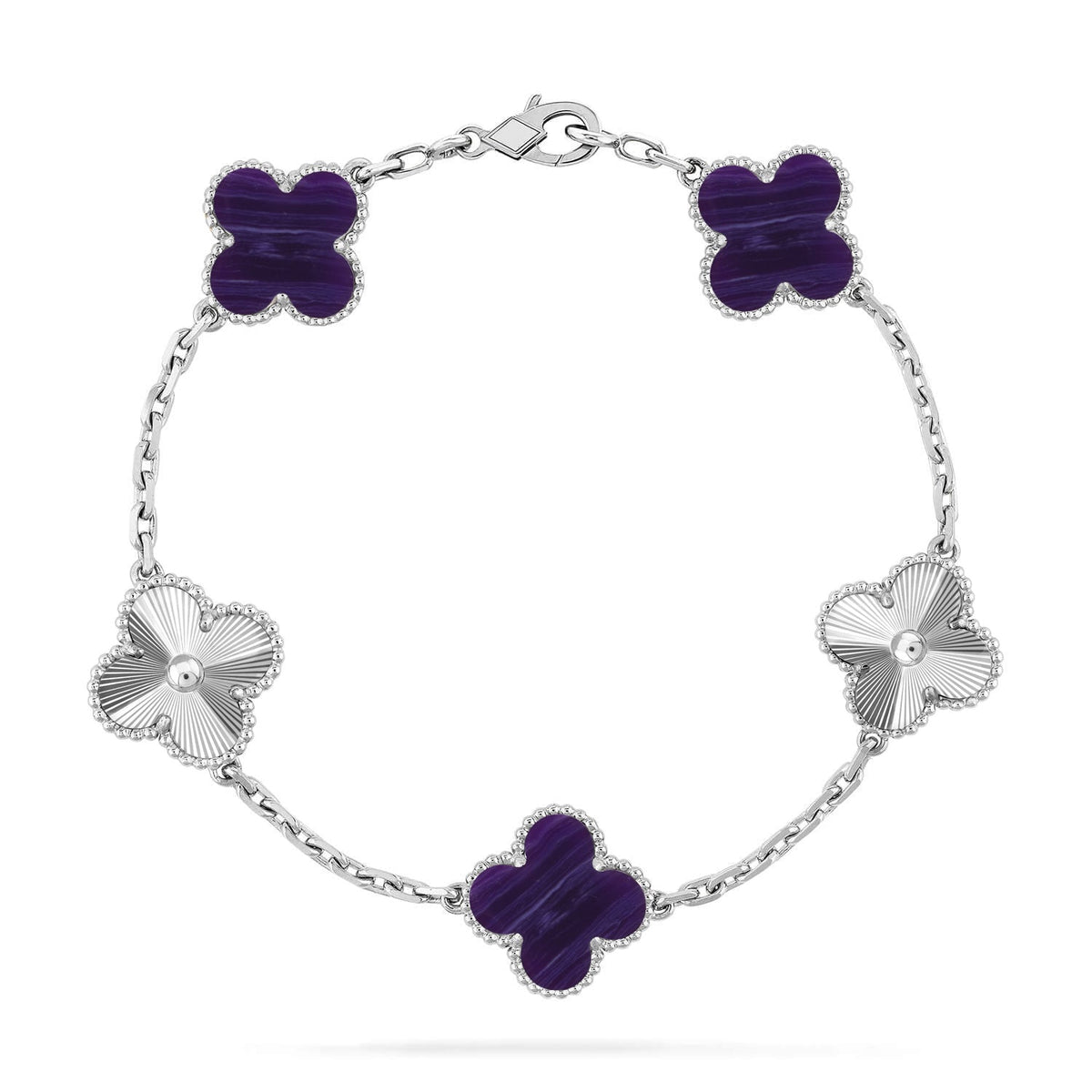 [AW]LUCKY CLOVER 5-MOTIF BRACELET - CHAROITE COLLECTION
