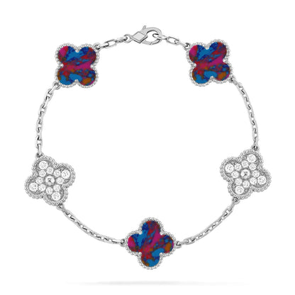 [AW]LUCKY CLOVER 5-MOTIF BRACELET - MULTI-GEM COLLECTION