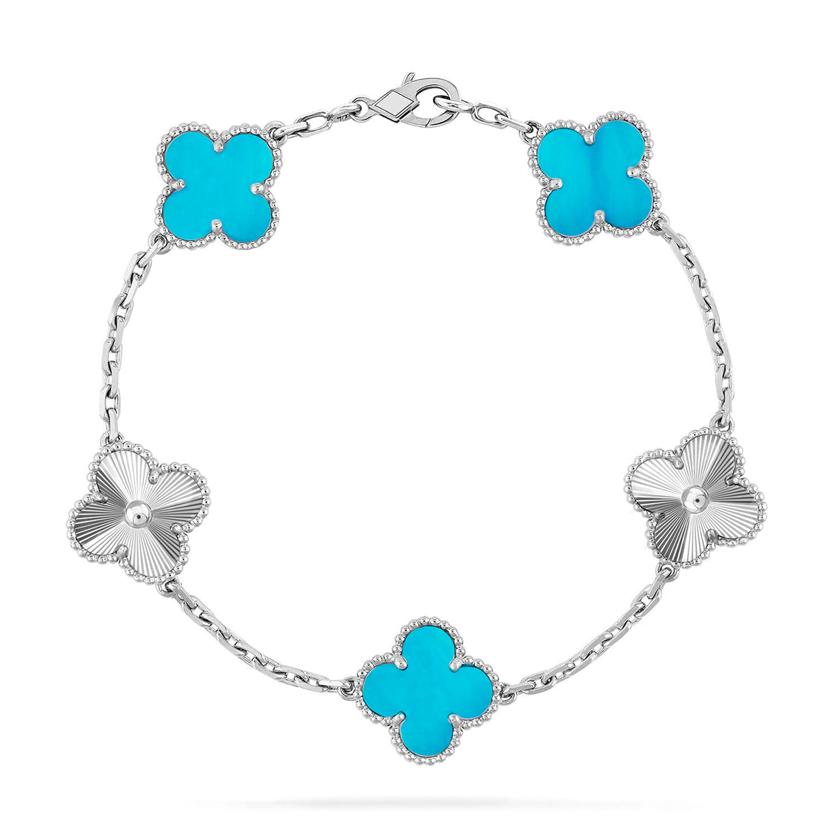 [AW]LUCKY CLOVER 5-MOTIF BRACELET - TURQUOISE COLLECTION