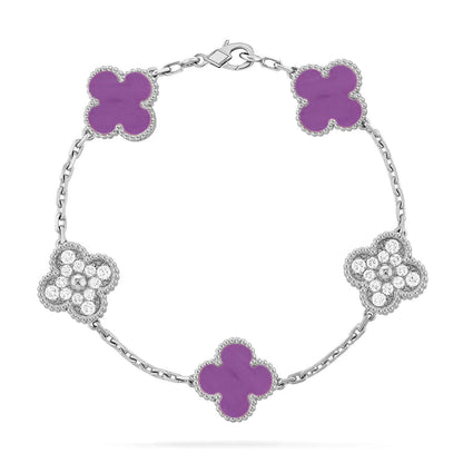 [AW]LUCKY CLOVER 5-MOTIF BRACELET - VIOLET COLLECTION