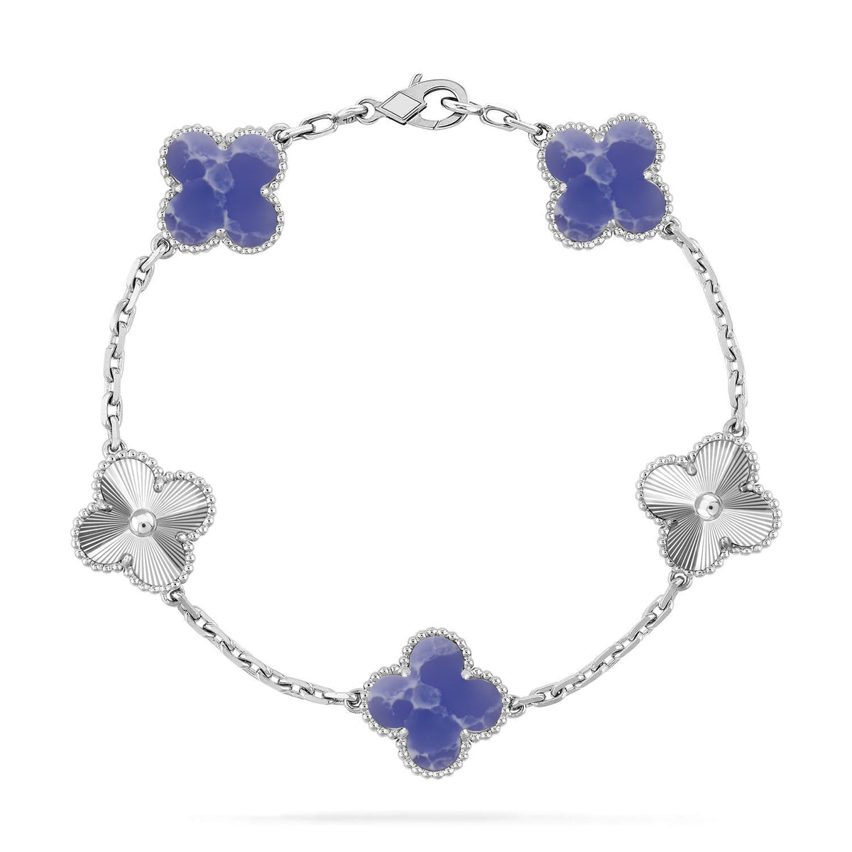 [AW]LUCKY CLOVER 5-MOTIF BRACELET - BLUE LARIMAR COLLECTION