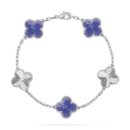 [AW]LUCKY CLOVER 5-MOTIF BRACELET - BLUE LARIMAR COLLECTION