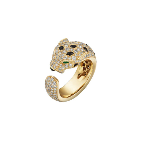 [AW]PANTHÈRE DE DIAMOND HALF-PAVÉ MEDIUM RING