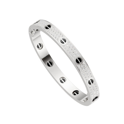 [AW]CLASSIC 6.1MM LOVE BANGLE - DIAMOND PAVÉ & BLACK CERAMIC