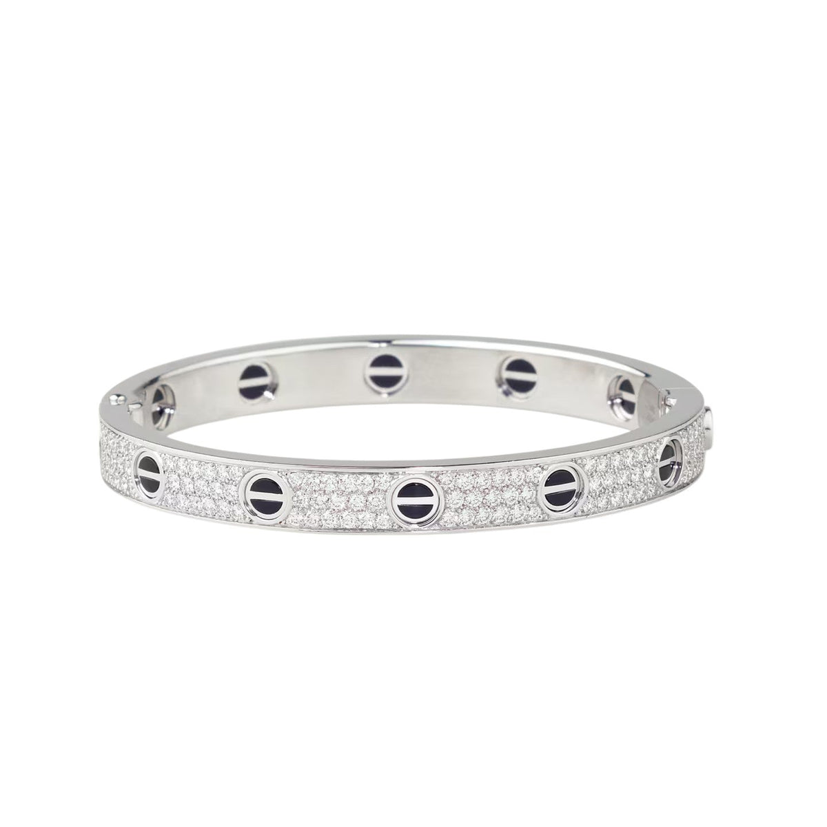 [AW]CLASSIC 6.1MM LOVE BANGLE - DIAMOND PAVÉ & BLACK CERAMIC