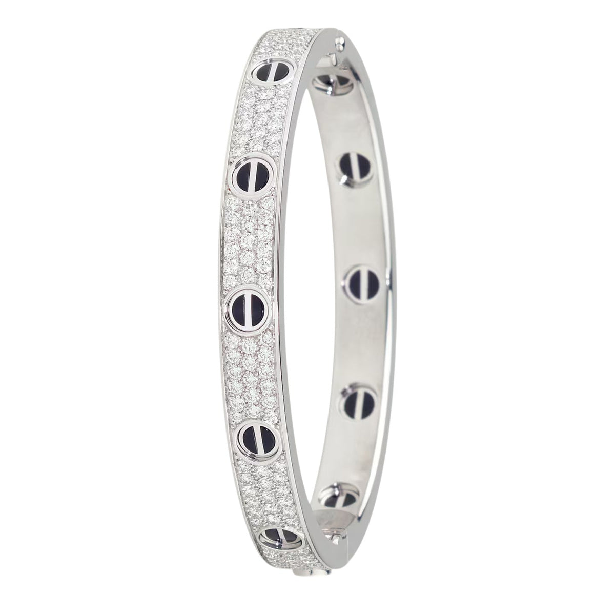 [AW]CLASSIC 6.1MM LOVE BANGLE - DIAMOND PAVÉ & BLACK CERAMIC