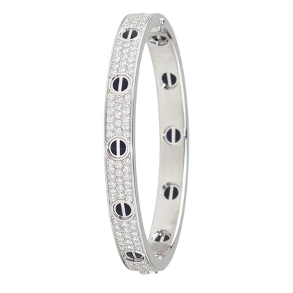 [AW]CLASSIC 6.1MM LOVE BANGLE - DIAMOND PAVÉ & BLACK CERAMIC