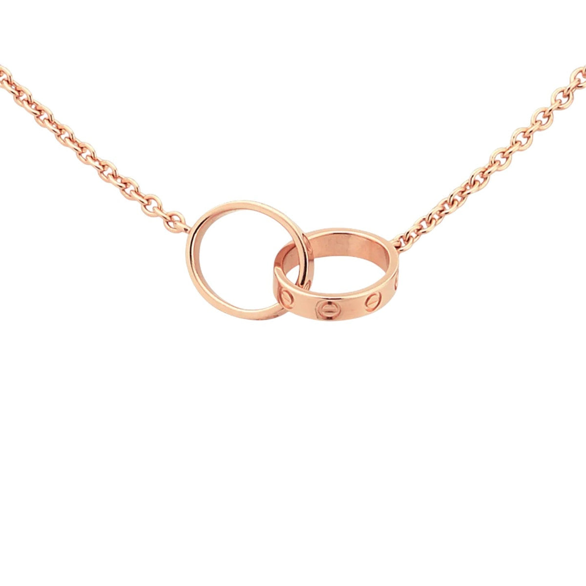 [AW]LOVE DOUBLE-RING INTERLOCKED NECKLACE