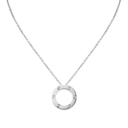 [AW]LOVE LARGE CIRCULAR PENDANT 3-DIAMOND NECKLACE