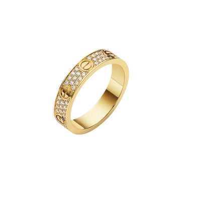 [AW]LOVE 4MM PAVÉ DIAMOND RING