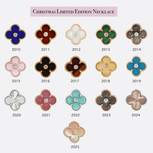 [AW]LIMITED EDITION CHRISTMAS CLOVER FLOWER NECKLACE - 15MM ANNUAL COLLECTIBLE PENDANT