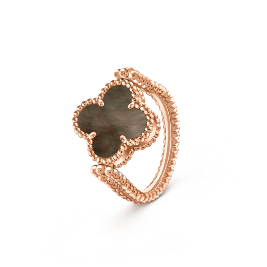 [AW]LUCKY CLOVER ROSE GOLD REVERSIBLE RING