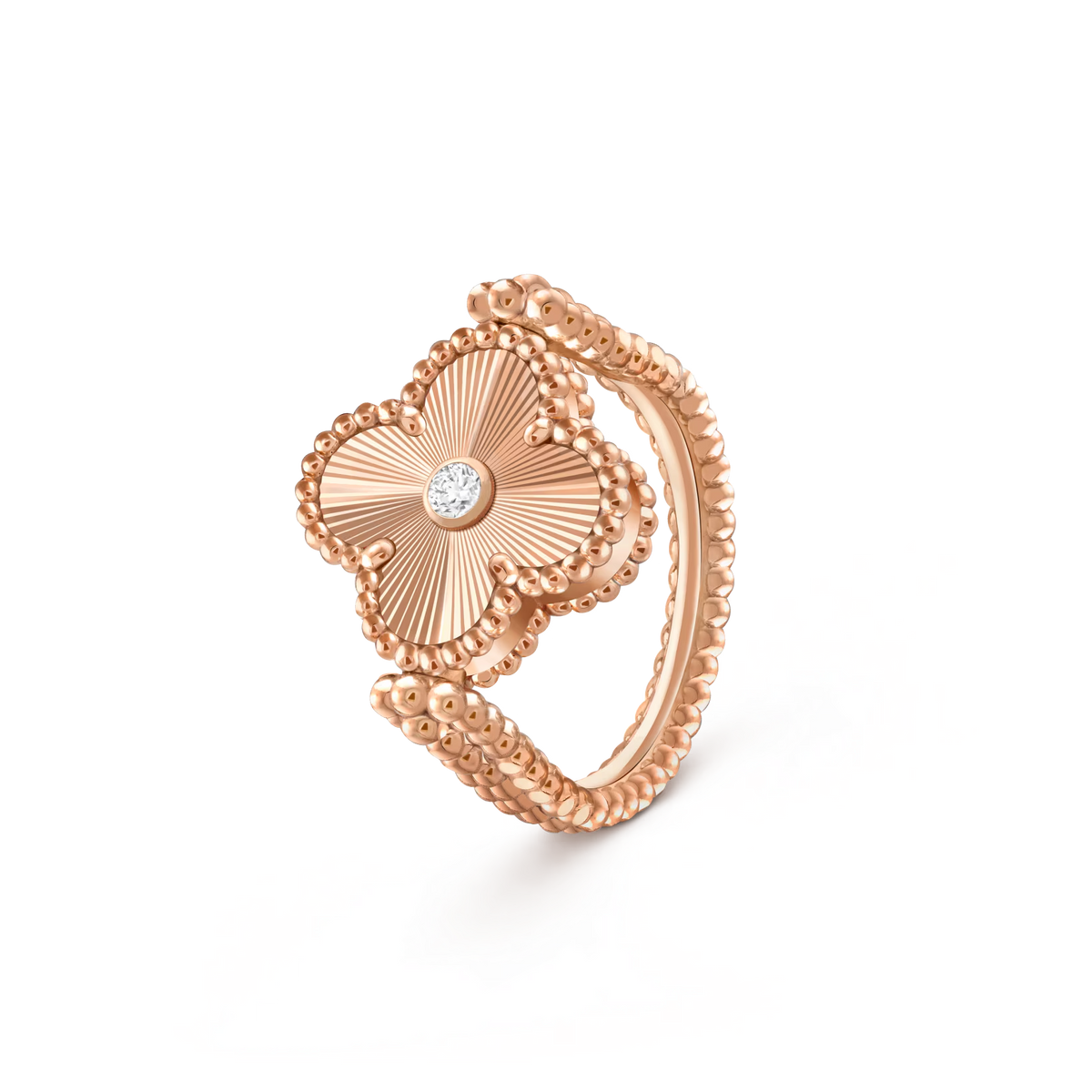[AW]LUCKY CLOVER ROSE GOLD REVERSIBLE RING