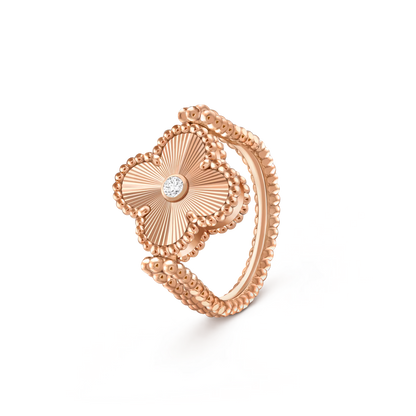[AW]LUCKY CLOVER ROSE GOLD REVERSIBLE RING