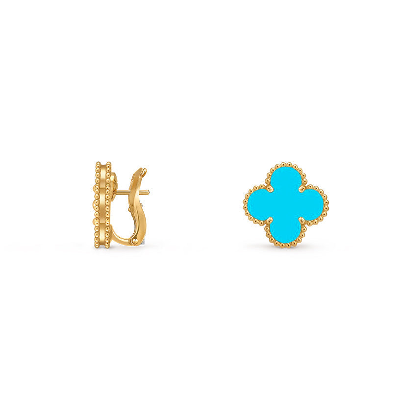 [AW]15MM CLOVER FLOWER STUD EARRINGS GOLD COLLECTION