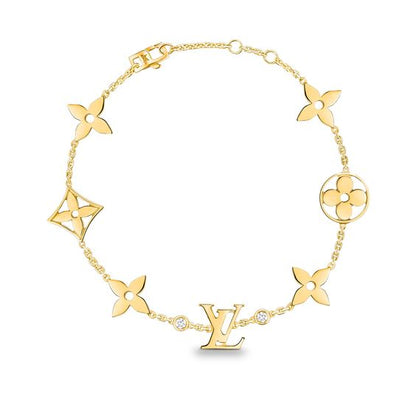 [AW]STAR AND SUN 7 MOTIFS GOLD BRACELET