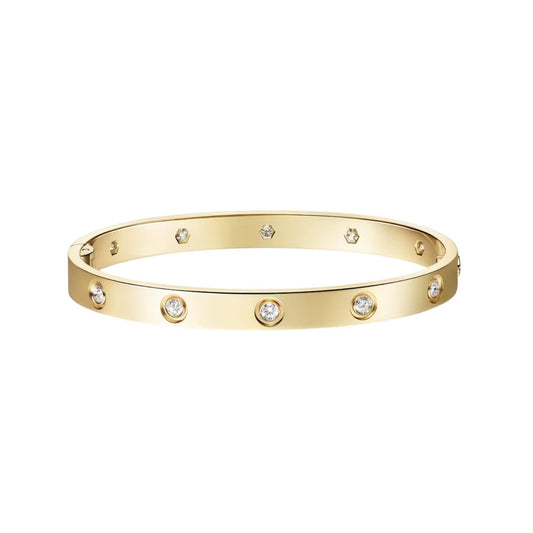 [AW]CLASSIC 6.1MM LOVE SINGLE-SCREW CLOSURE BANGLE - 10-DIAMOND