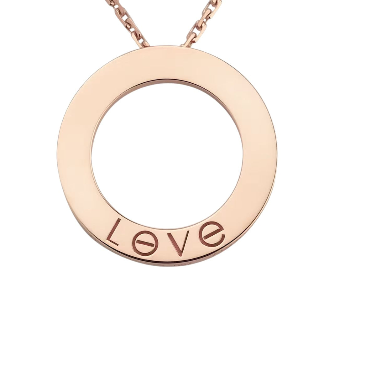 [AW]LOVE LARGE CIRCULAR PENDANT 3-DIAMOND NECKLACE