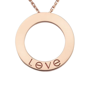 [AW]LOVE LARGE CIRCULAR PENDANT 3-DIAMOND NECKLACE