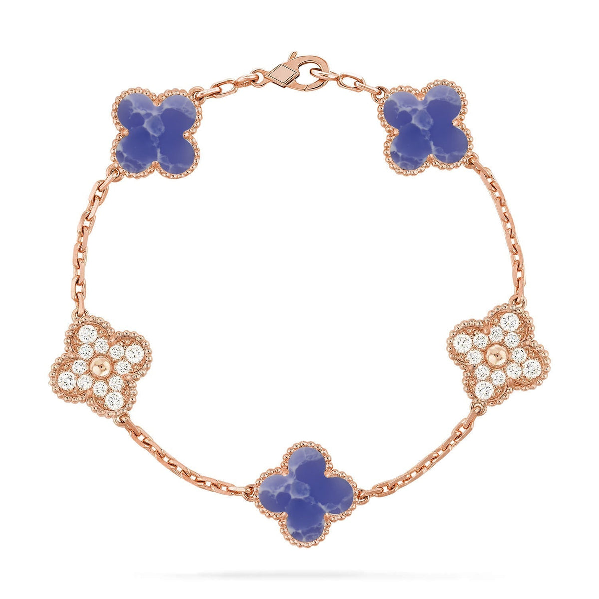 [AW]LUCKY CLOVER 5-MOTIF BRACELET - BLUE LARIMAR COLLECTION