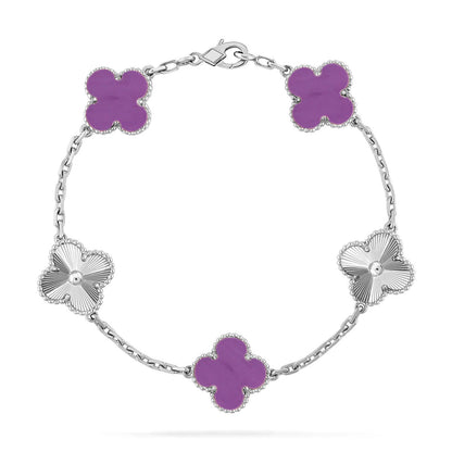 [AW]LUCKY CLOVER 5-MOTIF BRACELET - VIOLET COLLECTION
