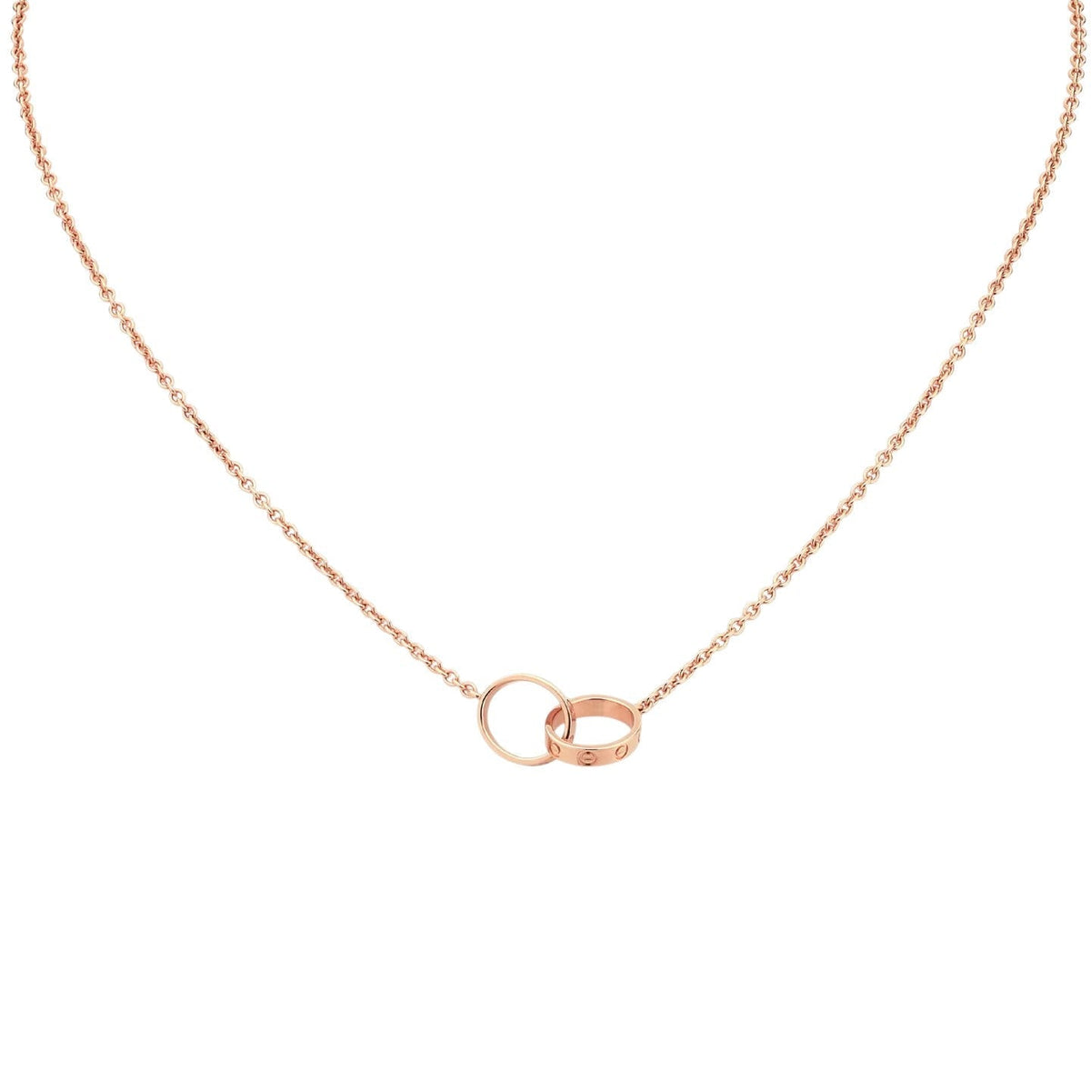 [AW]LOVE DOUBLE-RING INTERLOCKED NECKLACE