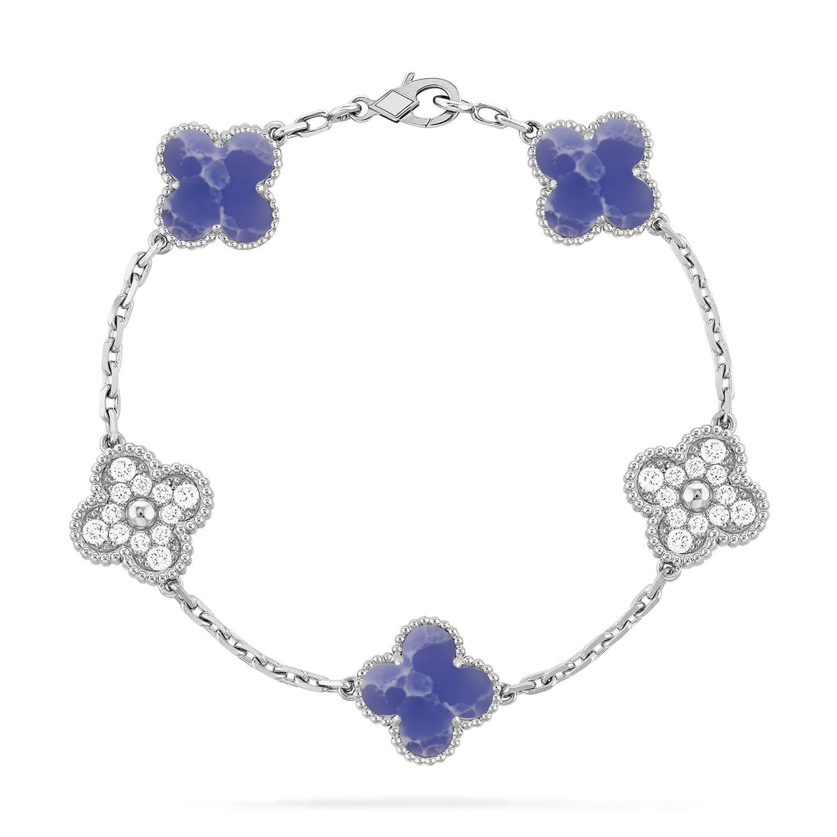 [AW]LUCKY CLOVER 5-MOTIF BRACELET - BLUE LARIMAR COLLECTION