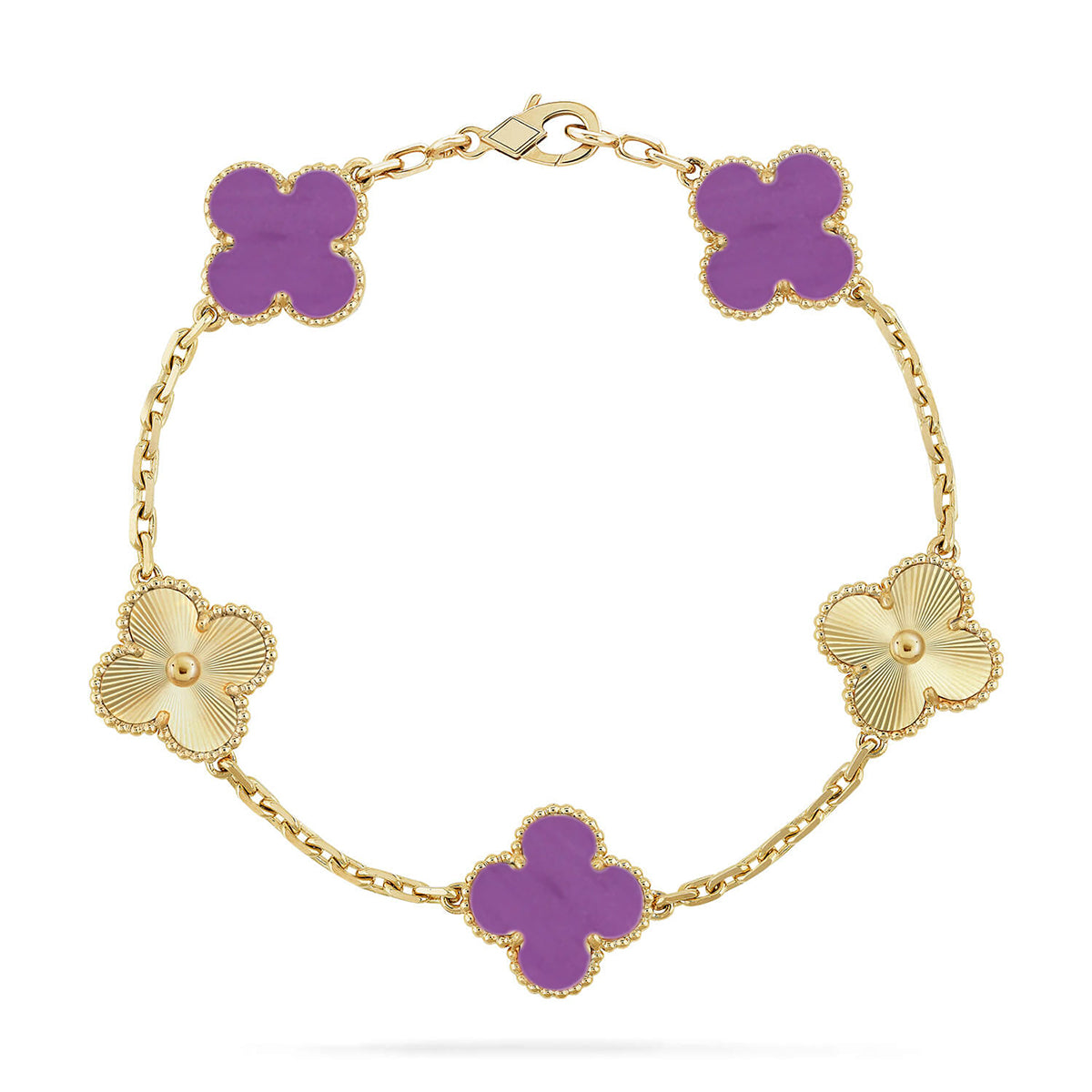 [AW]LUCKY CLOVER 5-MOTIF BRACELET - VIOLET COLLECTION