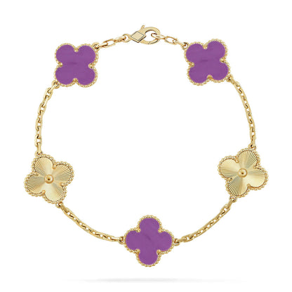 [AW]LUCKY CLOVER 5-MOTIF BRACELET - VIOLET COLLECTION