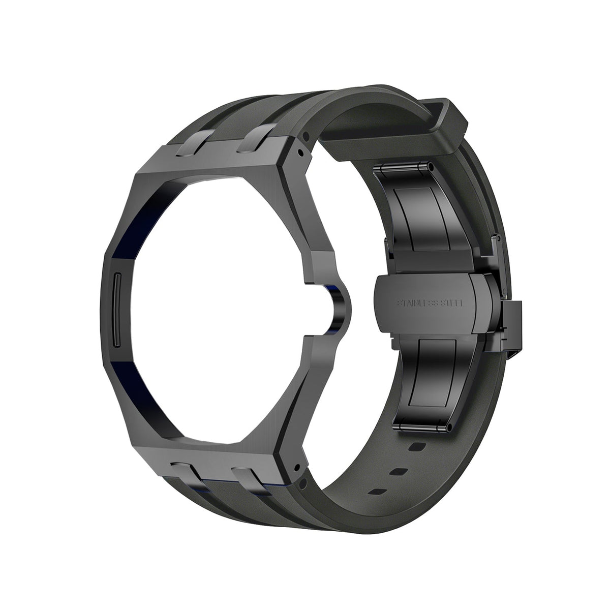 [AW]OAK POP BLACK STEEL CASE & SILICONE STRAP