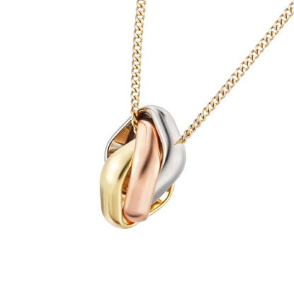 [AW]TRI-COLOR SQUARE RING NECKLACE