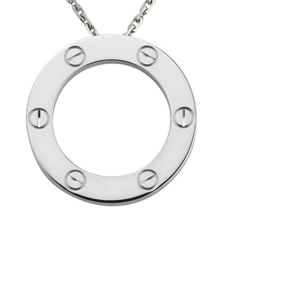 [AW]LOVE LARGE CIRCULAR PENDANT NECKLACE