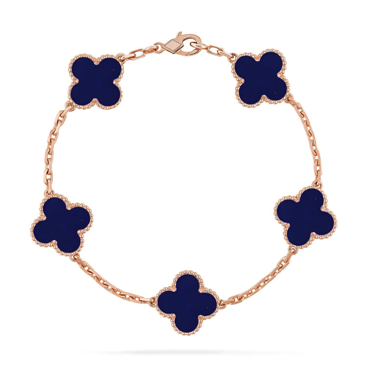 [AW]LUCKY CLOVER 5-MOTIF BRACELET - LAPIS LAZULI COLLECTION