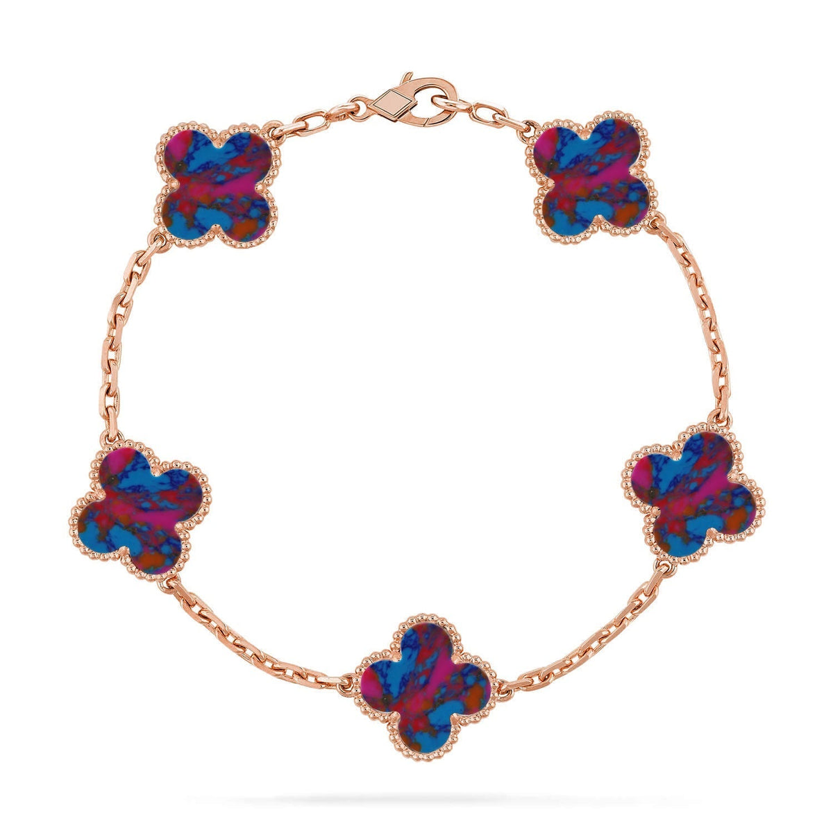 [AW]LUCKY CLOVER 5-MOTIF BRACELET - MULTI-GEM COLLECTION