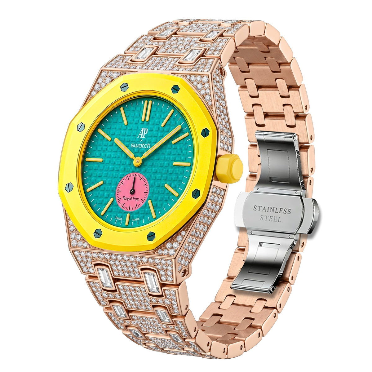 [AW]Royal Oak Pop Exclusive Bioceramic Case & Bioceramic Strap Full Diamond