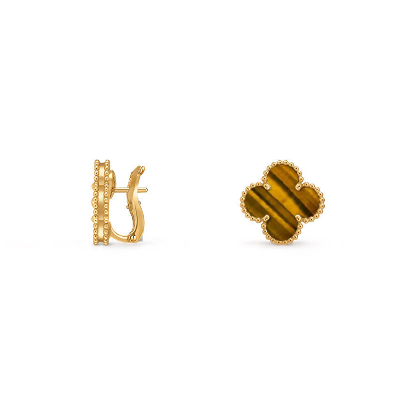 [AW]15MM CLOVER FLOWER STUD EARRINGS GOLD COLLECTION