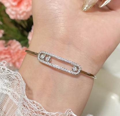 [AW]MOVE PAVÉ DIAMOND BANGLE BRACELET M