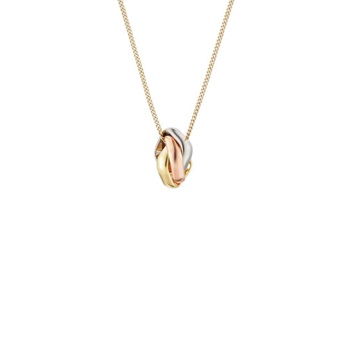 [AW]TRI-COLOR SQUARE RING NECKLACE